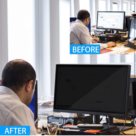 Anti Blue light Hanging Privacy Screen for Widescreen Monitors 25 In to 28 In. - Picture 6 of 9
